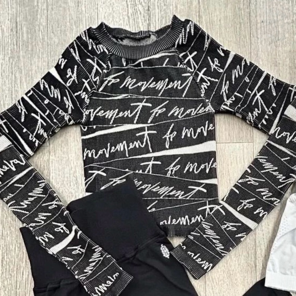 NWOT Free People Movement Good Karma Printed Long Sleeve